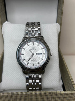 Image Quartz Watch - Silver Textured Dial Day-Date Display