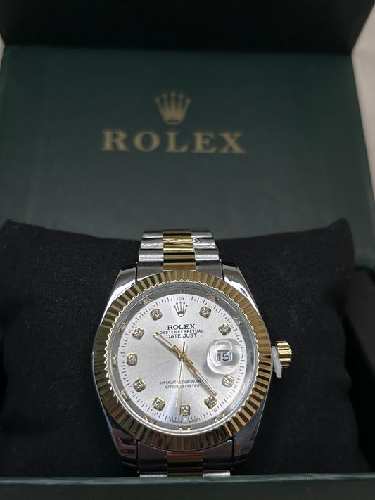 Rolex Datejust White Diamond Dial - Two-Tone Gold Luxury Watch