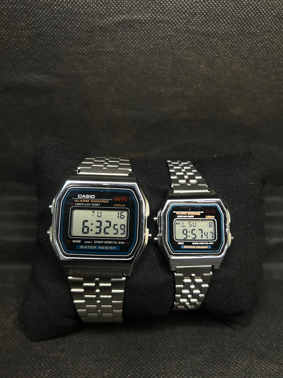 Casio Digital Watch Set - Retro Steel Bracelet Timepieces